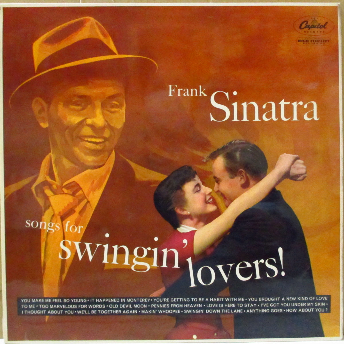 FRANK SINATRA  (フランク・シナトラ)  - Songs For Swingin' Lovers (UK '69 再発「ライム・グリーン・ラベ」ステレオ LP) Aラベにプロモ・ステッカー付き！