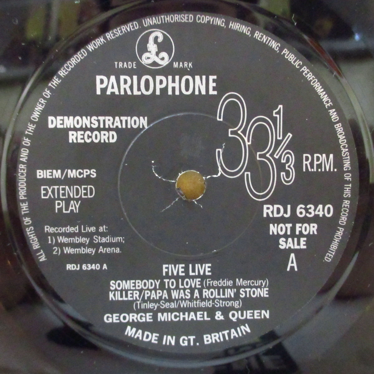 GEORGE MICHAEL & QUEEN with LISA STANSFIELD (ジョージ・マイケル & クイーン & リサ・スタンスフィールド)  - Five Live (UK '93 プロモ 4曲入り 7インチ+Parlophone社カンパニースリーブ)