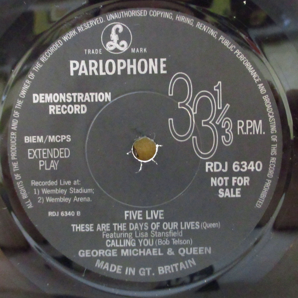 GEORGE MICHAEL & QUEEN with LISA STANSFIELD (ジョージ・マイケル & クイーン & リサ・スタンスフィールド)  - Five Live (UK '93 プロモ 4曲入り 7インチ+Parlophone社カンパニースリーブ)