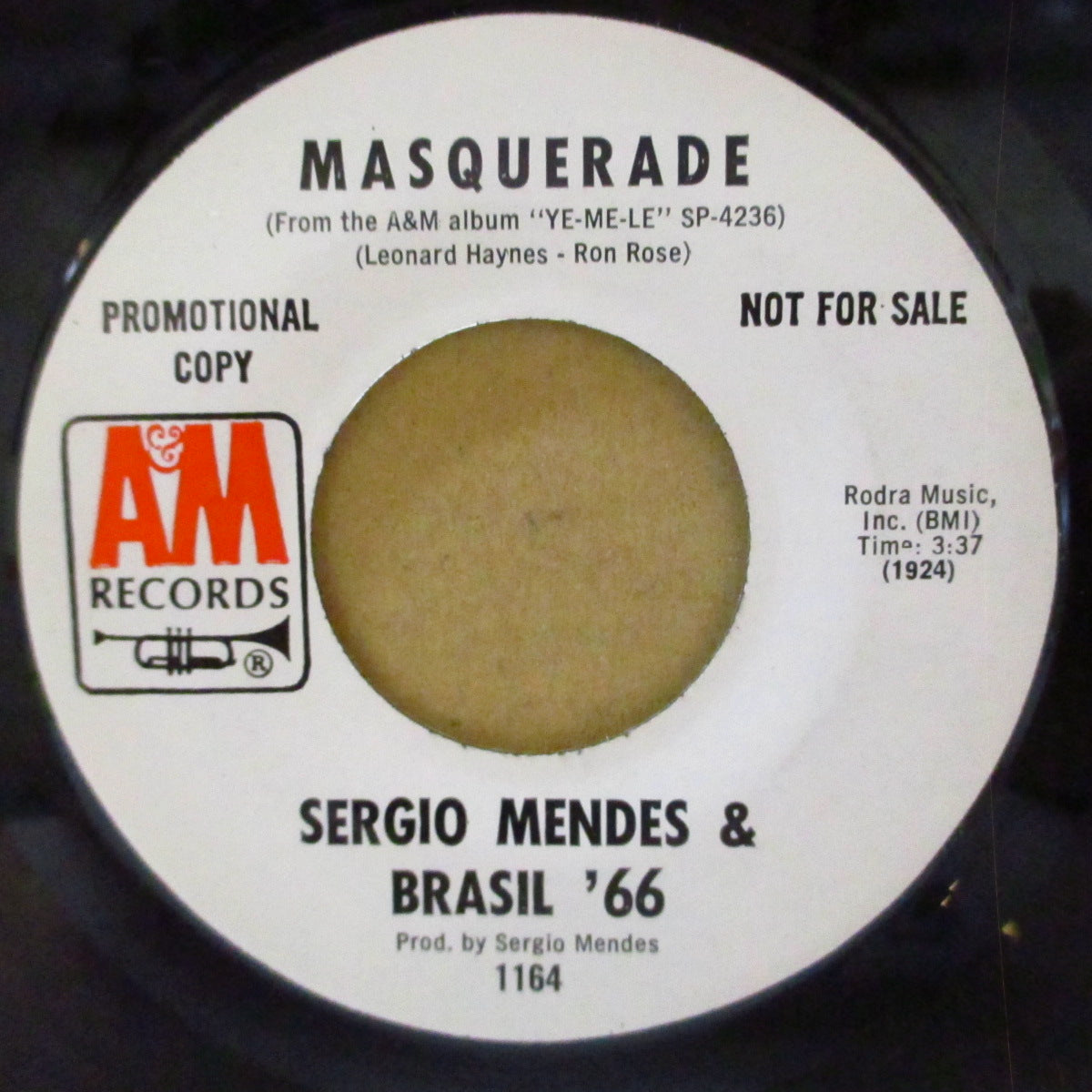SERGIO MENDES & BRASIL '66 (セルジオ・メンデス＆ブラジル'66)  - Norwegian Wood / Masquerade (US '70 プロモ・白ラベ7インチ)ビートルズ名曲の清涼ソフト・ボサノヴァ・カヴァ！