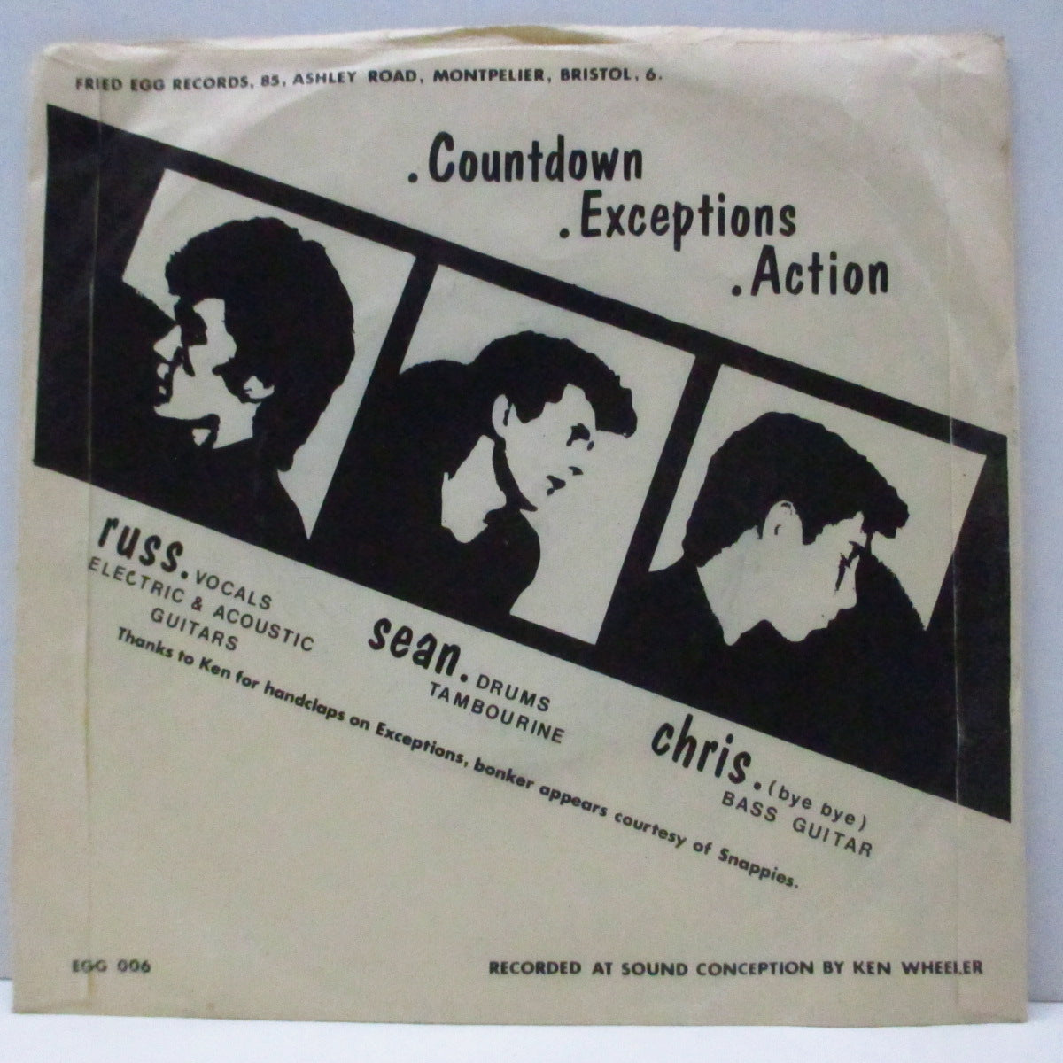 STINGRAYS, THE (ザ・スティングレイズ)  - Countdown +2 (UK オリジナル 7"/光沢ソフト紙折り返しジャケ付) '80年唯一シングル！