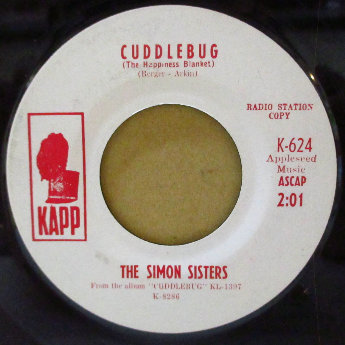 SIMON SISTERS, THE (ザ・サイモン・シスターズ　)  - Cuddlebug (US '64 プロモ・白ラベ7インチ)カーリー・サイモン姉妹デュオ、軽快清涼フォーキー・ソフト・ボサノヴァ！