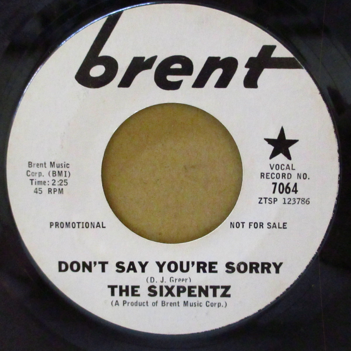SIXPENTZ, THE = THE FUN AND GAMES, (ザ・シックスペンツ)  - Don't Say You're Sorry (US '67 プロモ・白ラベ 7インチ)バブルガム・ソフト・ロック（ノーザン）隠れ名曲！