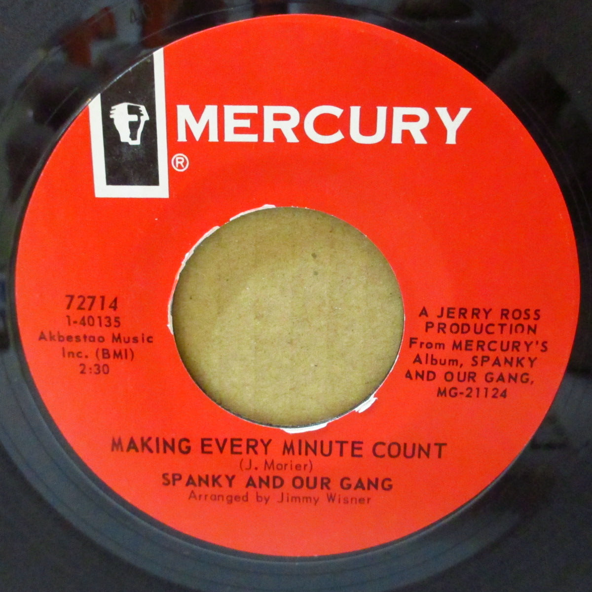 SPANKY & OUR GANG (スパンキー＆アワ・ギャング)  - Making Every Minute Count (US '67 オリジナル・ジャケ付 7インチ)サンシャイン（ノーザン）ポップ名曲！
