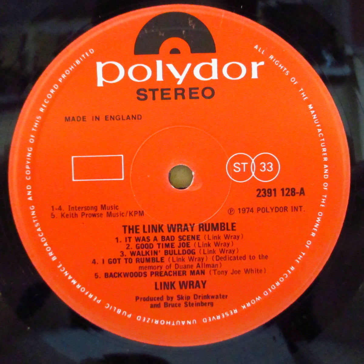 LINK WRAY (リンク・レイ)  - The Link Wray Rumble (UK '74 オリジナル・ステレオ LP)ロックンロール・スタイルの原点回帰的名作！