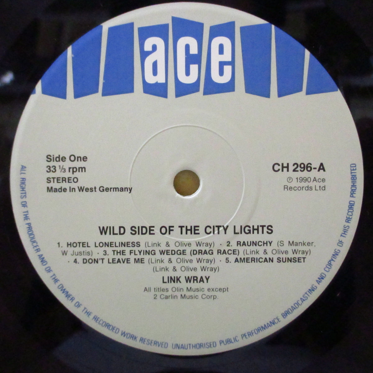 LINK WRAY (リンク・レイ)  - Wild Side Of The City Lights (UK '90 オリジナル・ステレオ LP)復活スタジオ録音第3弾アルバム！