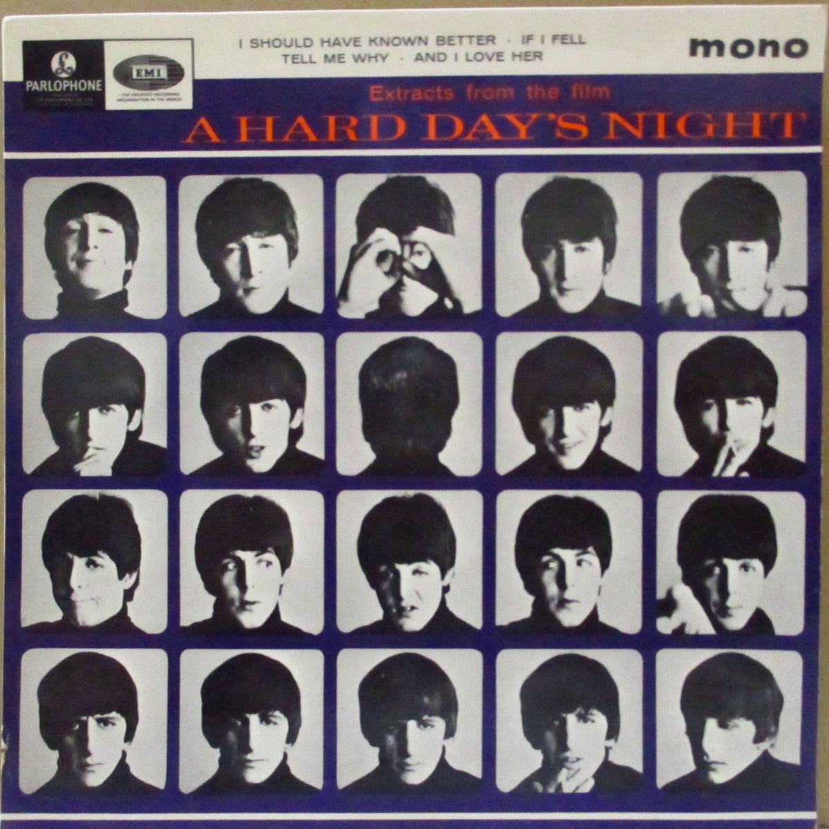 BEATLES (ビートルズ)  - Extracts From The Film A Hard Day's Night (UK '78 再発4曲入り「ラウンドセンター」モノラル 7インチEP/表面コーティング折り返しジャケ)