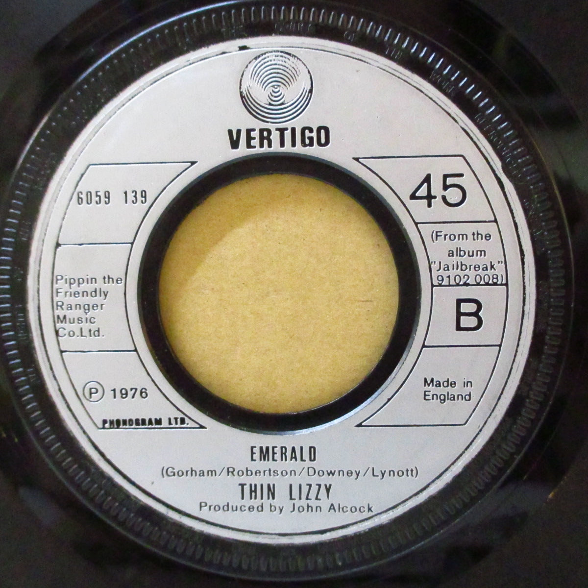 THIN LIZZY (シン・リジィ)  - The Boys Are Back In Town (UK '76 オリジナル「銀プラスチックラベ・ラージホールセンター」 7インチ)