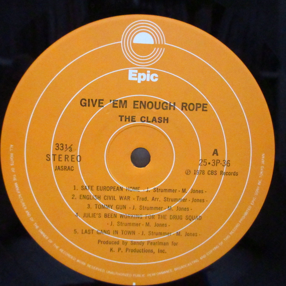 CLASH, THE (クラッシュ)  - 動乱 : 獣を野に放て Give'em Enough Rope (Japan オリジナルLP+帯）近年稀な美品！