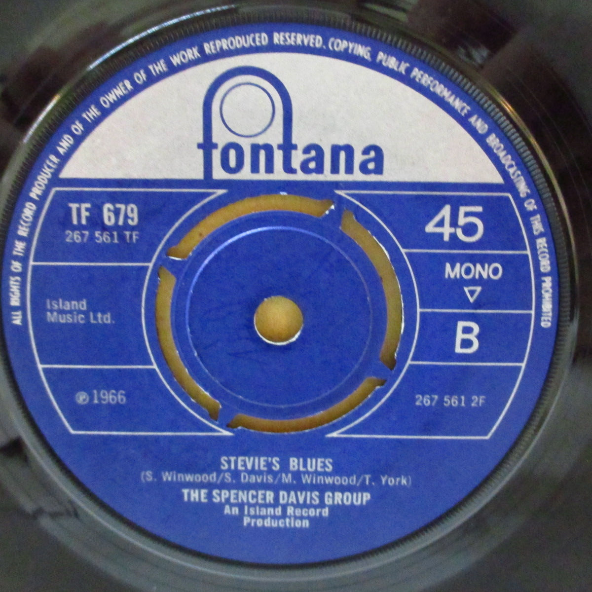 SPENCER DAVIS GROUP (スペンサー・デイヴィス・グループ)  - Somebody Help Me (UK '65 オリジナル・モノラル「4プロング・ラウンドセンター」 7インチ+カンパニースリーブ)