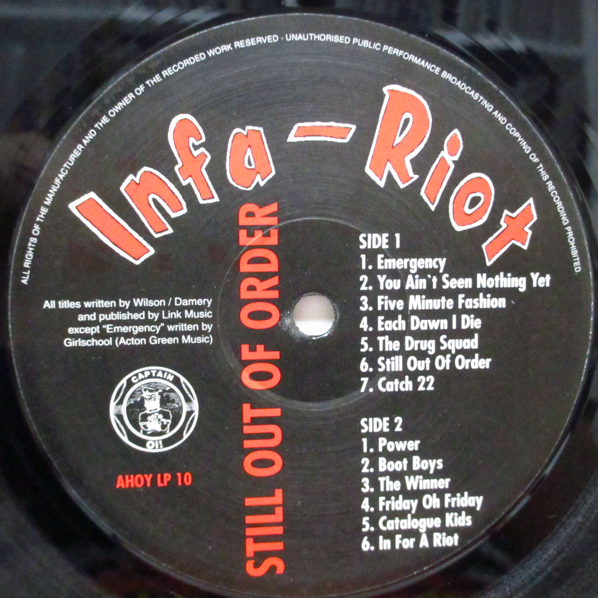 INFA-RIOT (インファ・ライオット)  - Still Out Of Order (UK '97 再発 LP+インサート/AHOY LP 10) '82年ファースト！