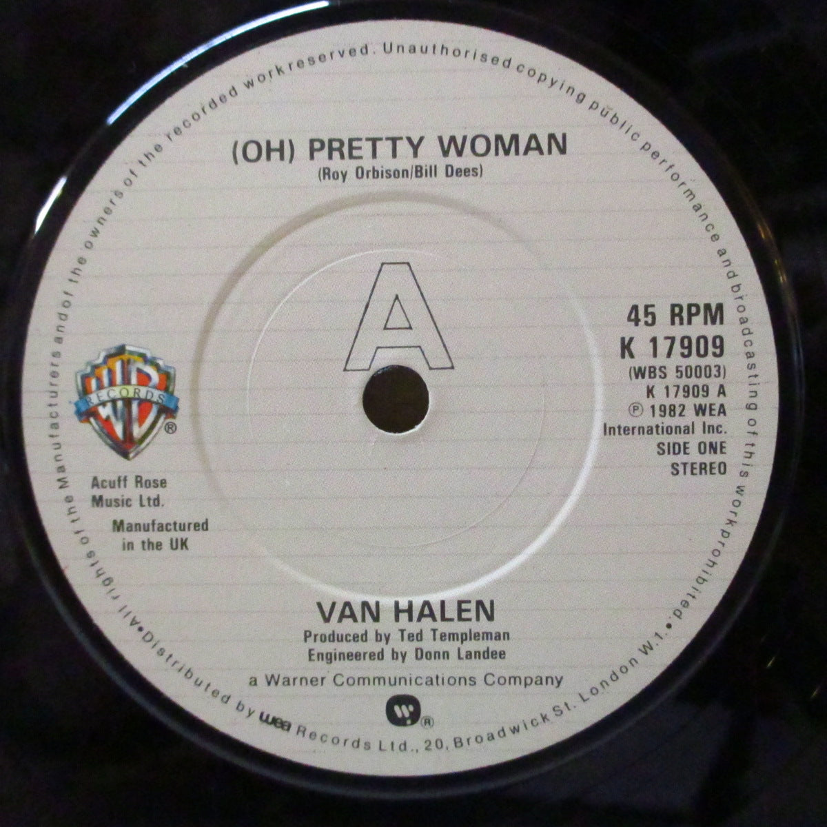 VAN HALEN (ヴァン・ヘイレン)  - Pretty Woman (UK '82 オリジナル 7インチ+光沢ソフト紙ジャケ)