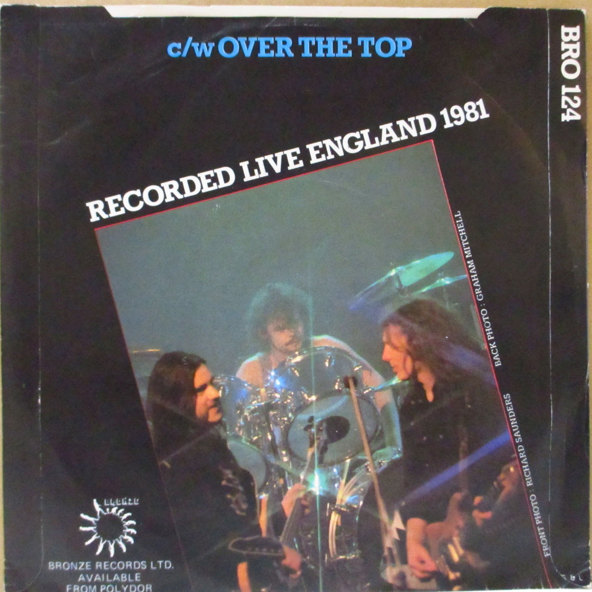 MOTORHEAD (モーターヘッド)  - Motorhead (UK '81 オリジナル「青プラスチックラベ・フラットセンター」7インチ+光沢ソフト紙ジャケ)パンクス必聴の爆ライブ!