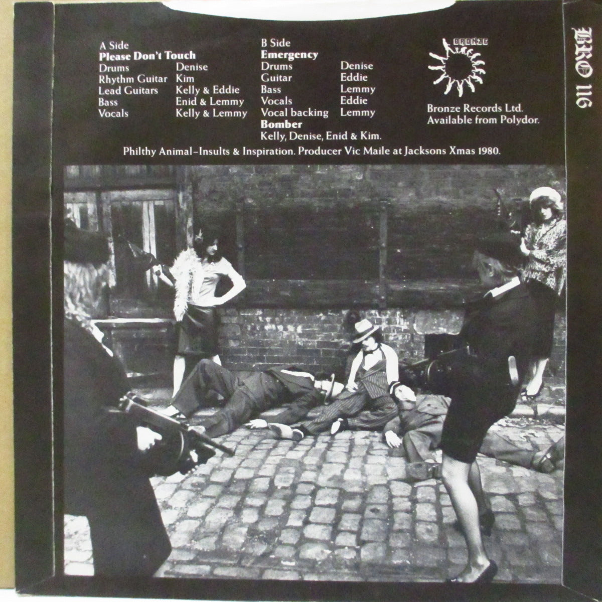 MOTORHEAD / GIRLSCHOOL (モーターヘッド / ガールスクール)  - St.Valentines Day Massacre (UK '81 オリジナル「バンドロゴなし・リム部にギザギザの緑プラスチックラベ」 3曲入り7インチ+ソフト紙ジャケ)