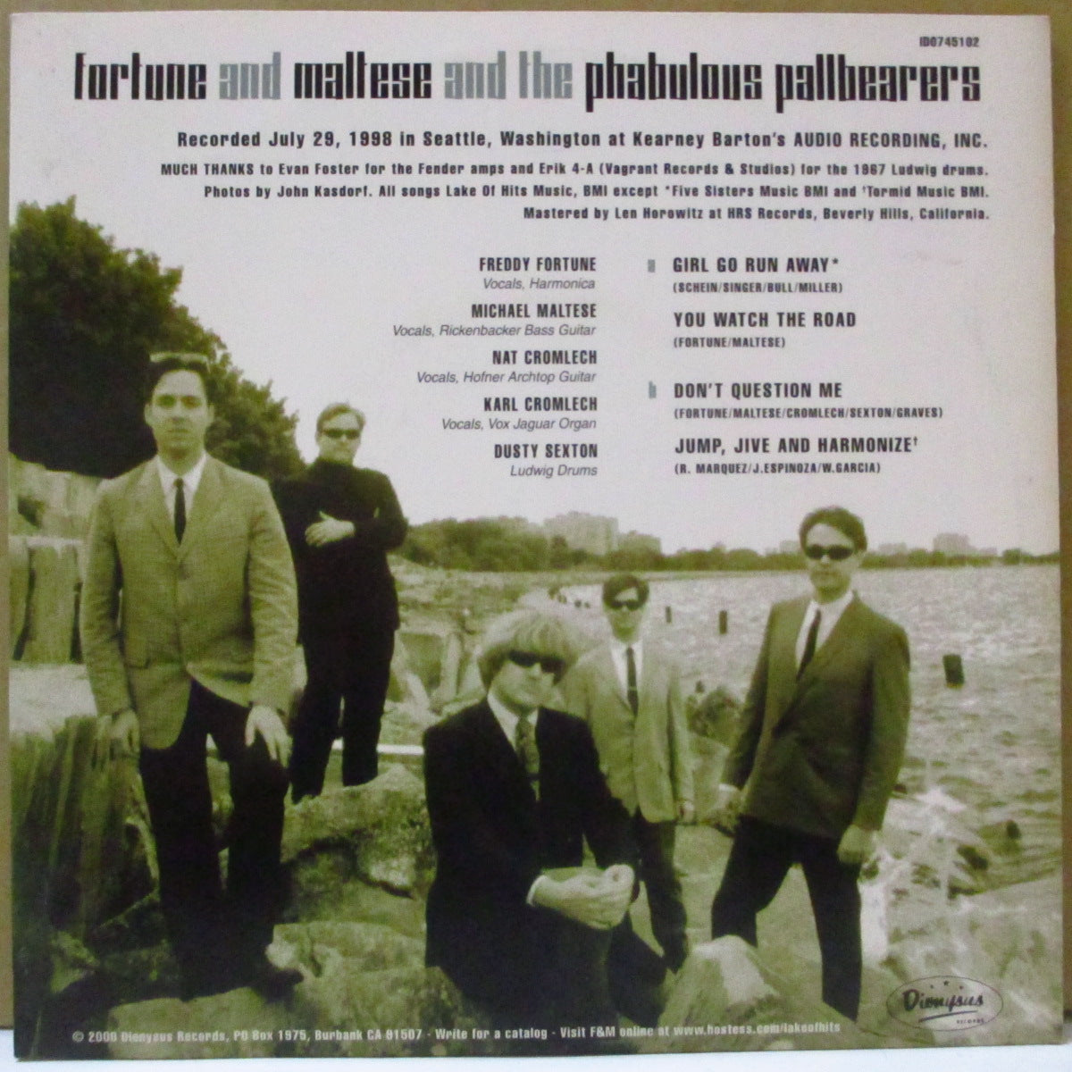 FORTUNE AND MALTESE AND THE PHABULOUS PALLBEARERS (フォーチュン・アンド・マルチーズ・アンド・ザ・ファビュラス・ポールベアラーズ)  - Sonic Sounds From Seattle (US オリジナル 7インチ+光沢固紙ジャケ) '00年EP