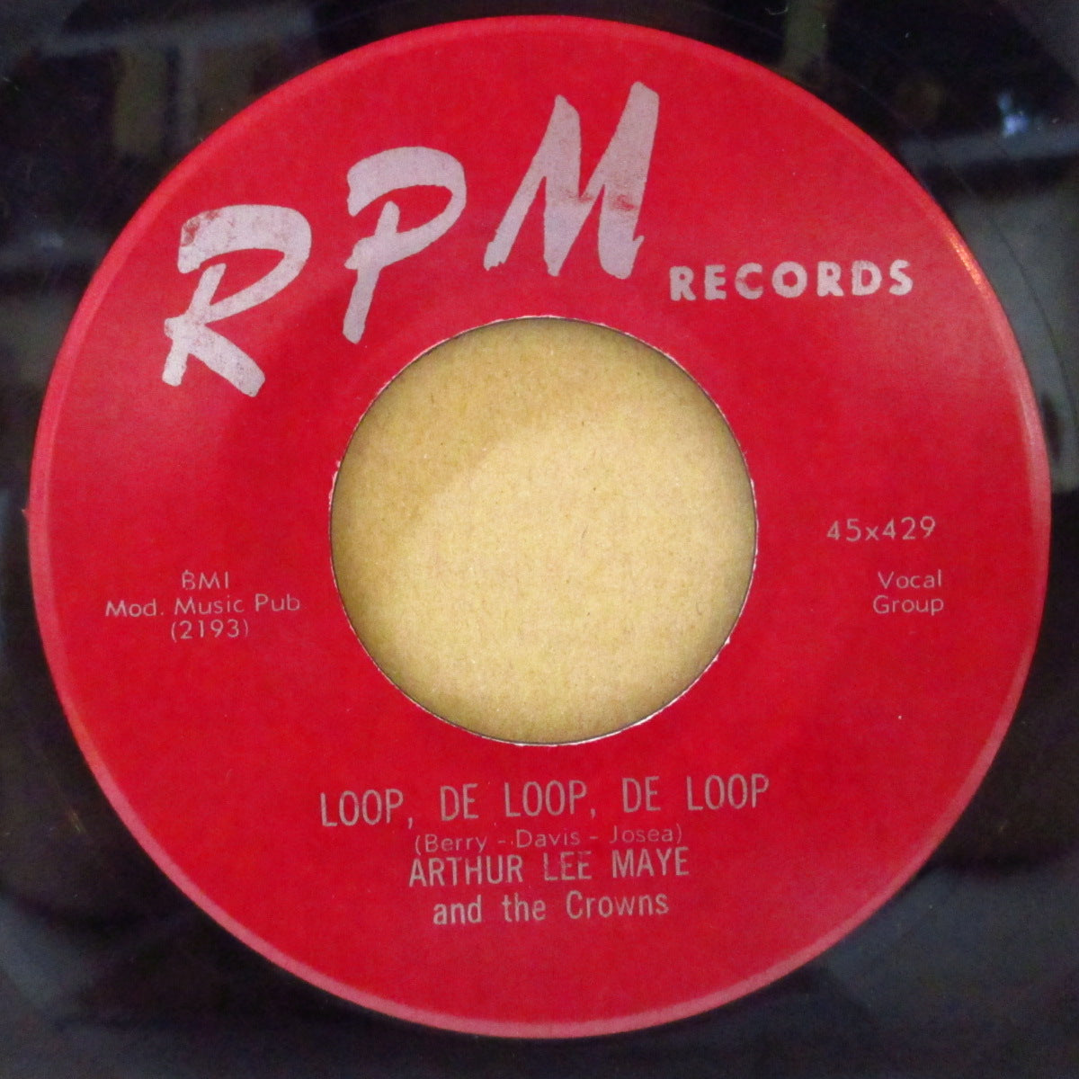 ARTHUR LEE MAYE & THE CROWNS (アーサー・リー・メイ＆ザ・クラウンズ)  - Loop De Loop De Loop (US '70年代精巧リプロ 7インチ)ロッキン・ドゥワップ &極上バラッド