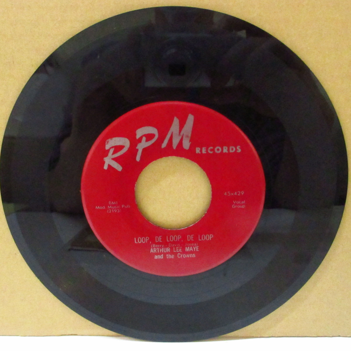 ARTHUR LEE MAYE & THE CROWNS (アーサー・リー・メイ＆ザ・クラウンズ)  - Loop De Loop De Loop (US '70年代精巧リプロ 7インチ)ロッキン・ドゥワップ &極上バラッド