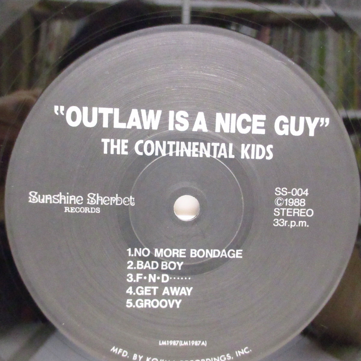 CONTINENTAL KIDS, THE (ザ ・コンチネンタル・キッズ)  - Outlaw Is A Nice Guy (Japan '88 オリジナル LP+インサート）ファースト！