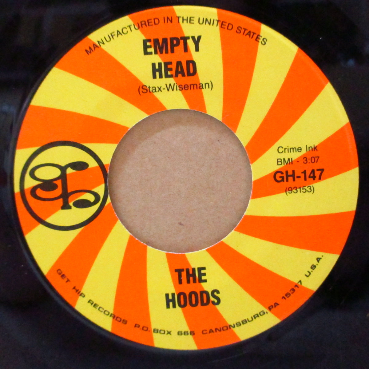 HOODS, THE (ザ・フーズ)  - Empty Head (US オリジナル 7インチ+光沢固紙ジャケ) '93年シングル