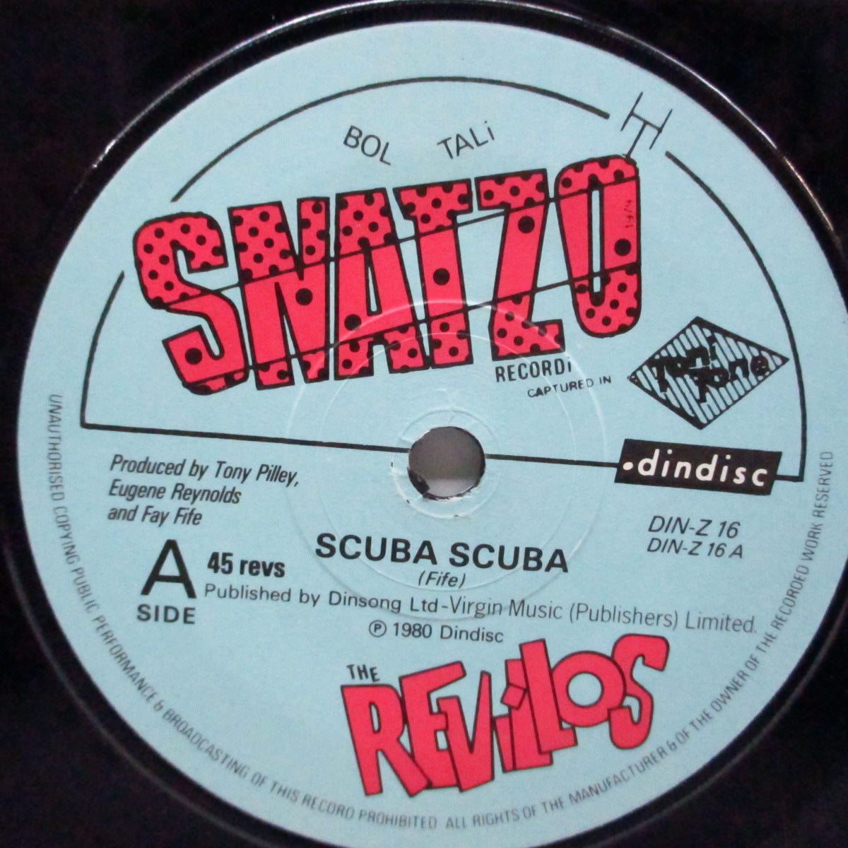 REVILLOS, THE (ザ ・レヴィロス)  - Scuba Scuba (UK オリジナル 7"+光沢固紙ジャケ)