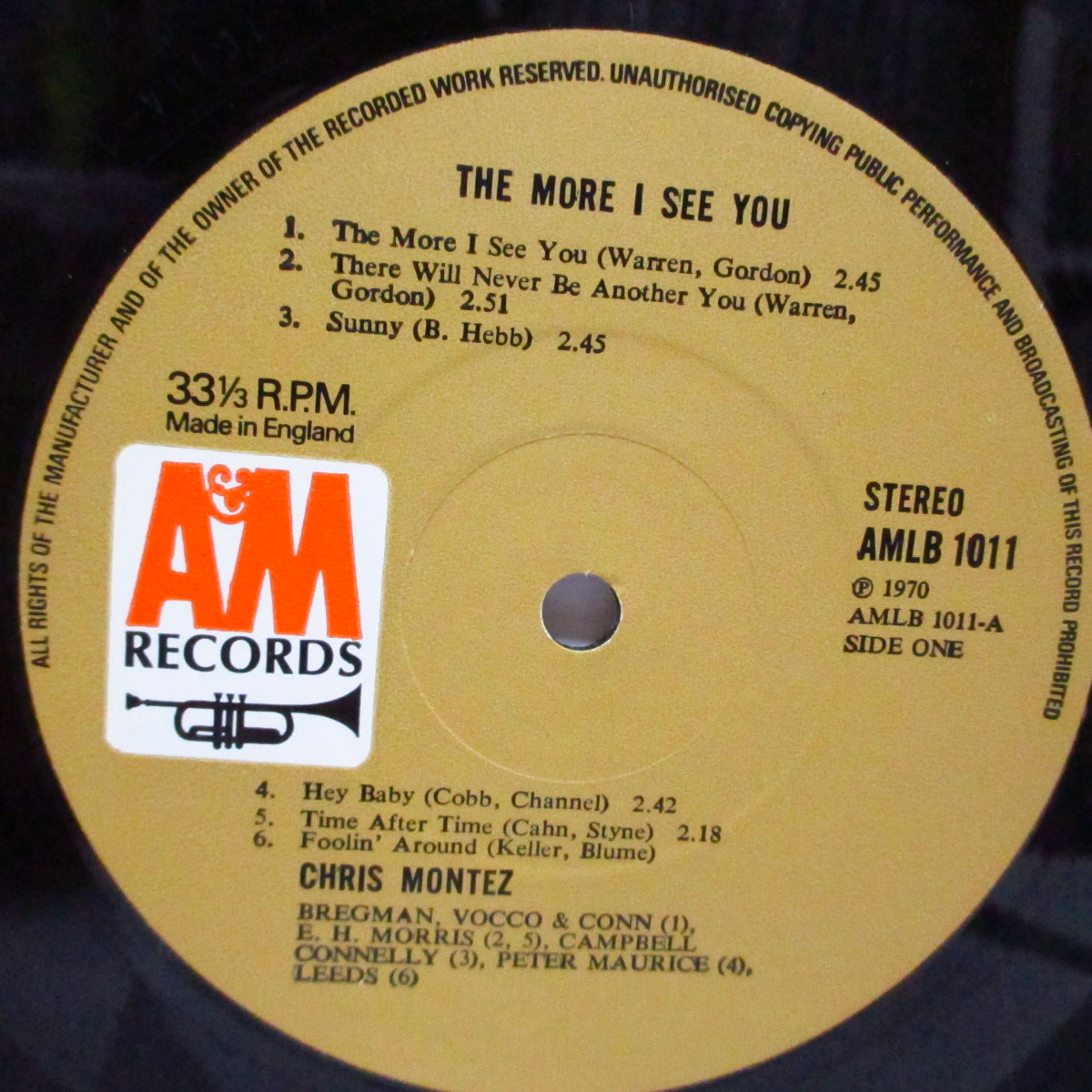 CHRIS MONTEZ (クリス・モンテス)  - The More I See You (UK '70 再発 LP+表面コーティングジャケ/AMLB 1011) 別ジャケ再発盤！