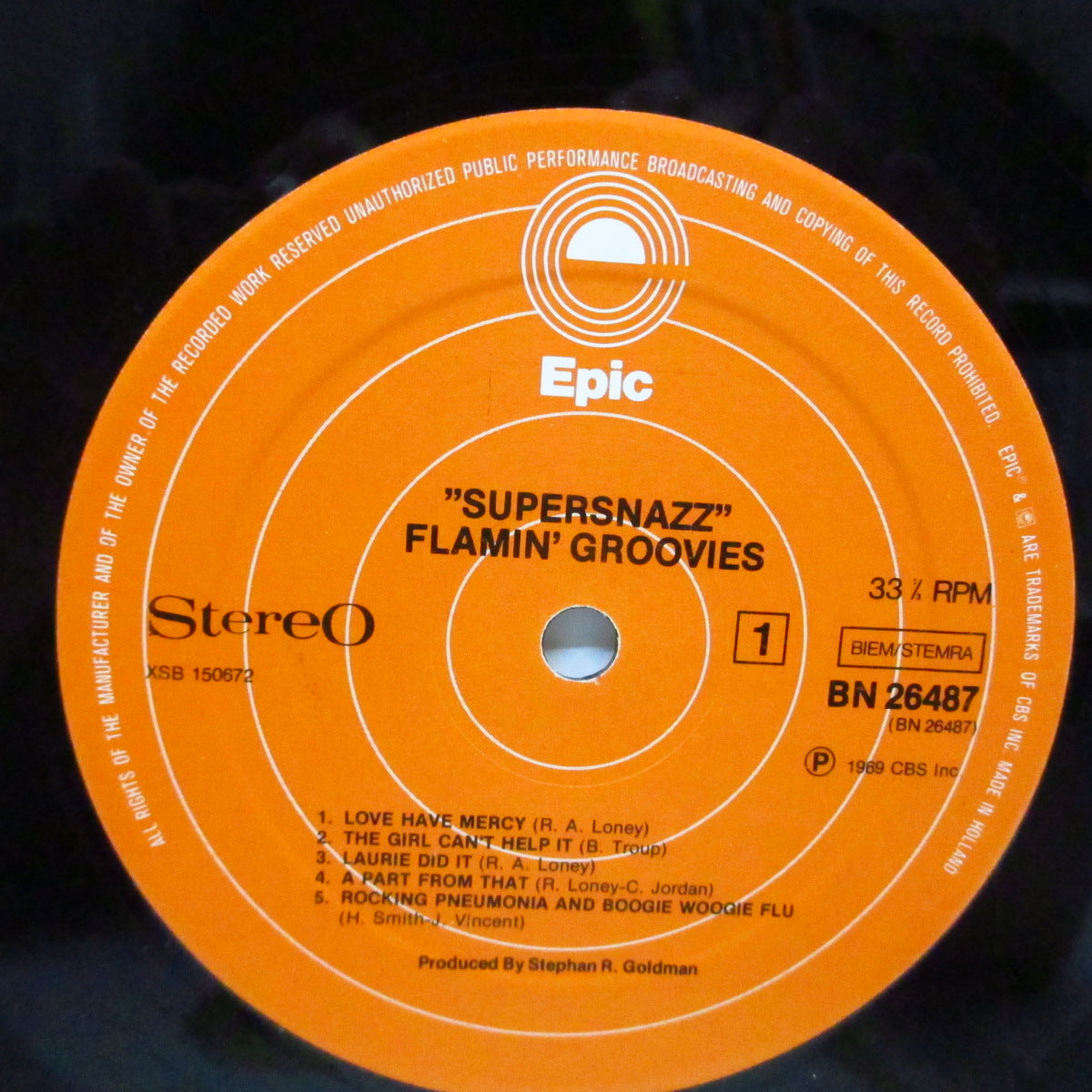 FLAMIN’ GROOVIES (フレイミン・グルーヴィーズ)  - Supersnazz (Dutch 70's 再発「オレンジラベ」LP)