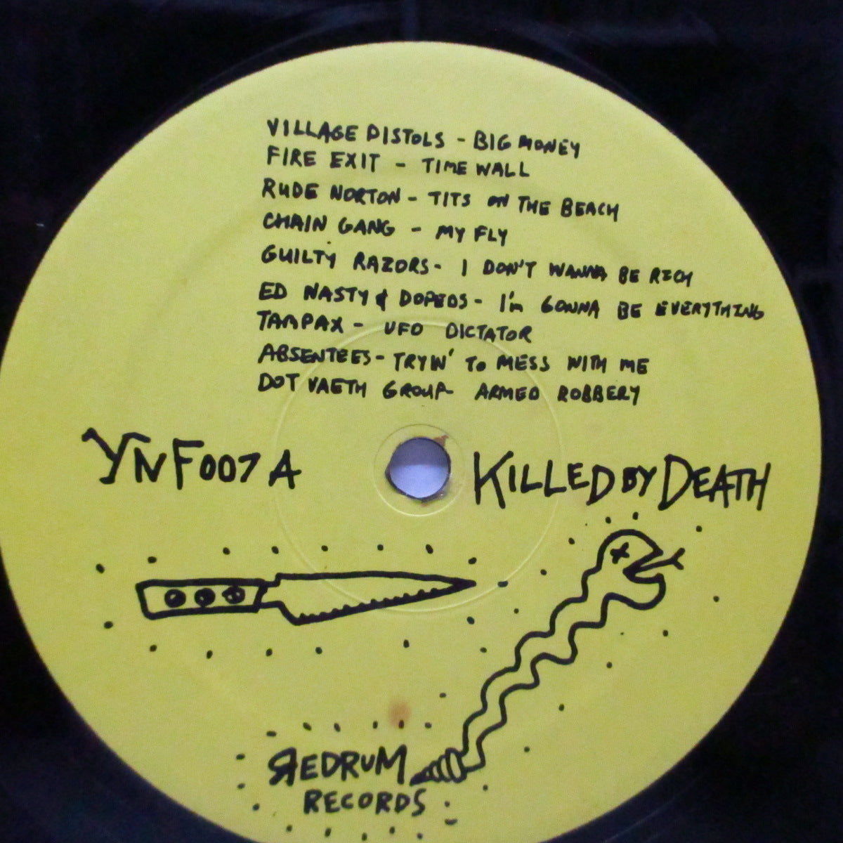 V.A. ('77-'82年各国レアパンク・コンピ)  - Killed By Death #7 (US '93 初回700枚限定「黒盤」 LP/「二つ折り」白黒ジャケ）