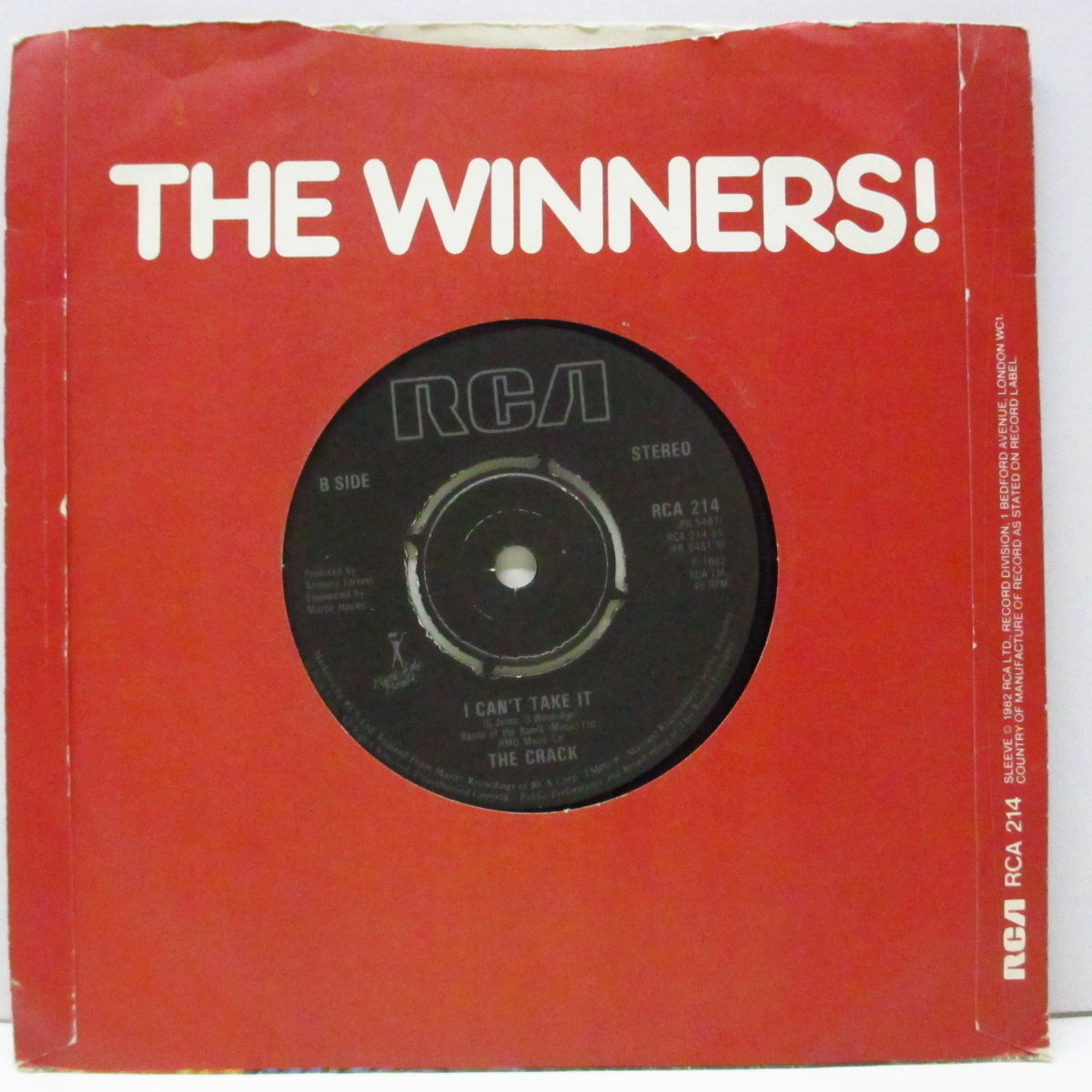 CRACK, THE (ザ ・クラック)  - Don't You Ever Let Me Down (UK オリジナル 7"/ダイカット光沢ソフト紙ジャケ) '82年ファースト！