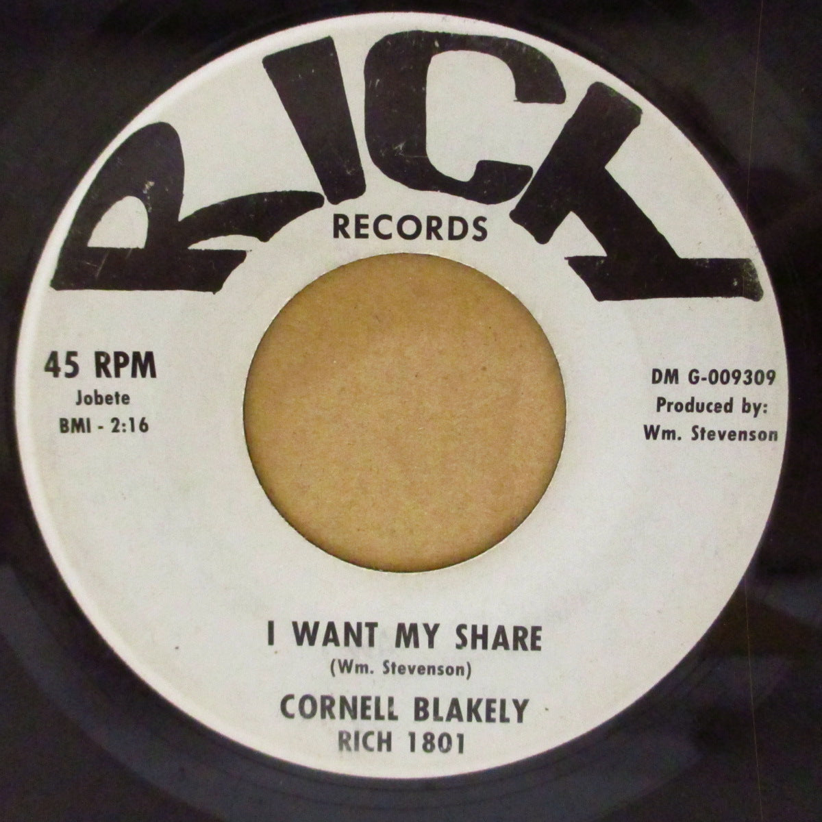 CORNELL BLAKELY (コーネル・ブレイクリー)  - I Want My Share (US '63 オリジナル 7インチ) POPCORN調ニューブリードR&Bノーザン！