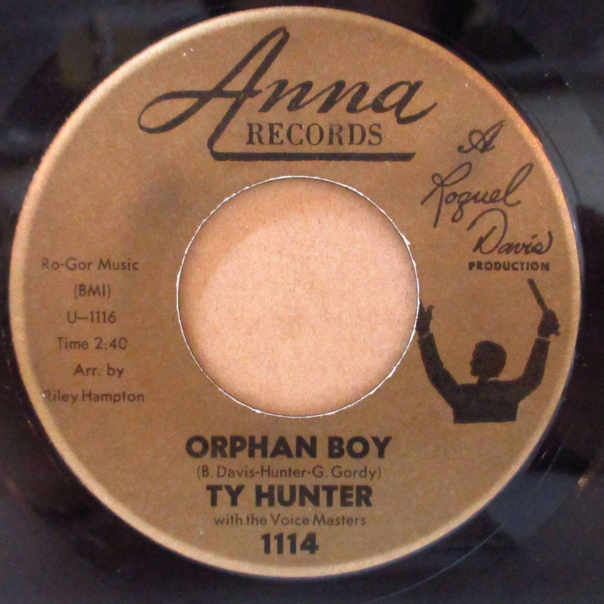 TY HUNTER with The Voice Masters (タイ・ハンター ウィズ・ザ・ヴォイスマスターズ)  - Orphan Boy (US '60 オリジナル 7インチ) ニューブリード・ドゥワップ！