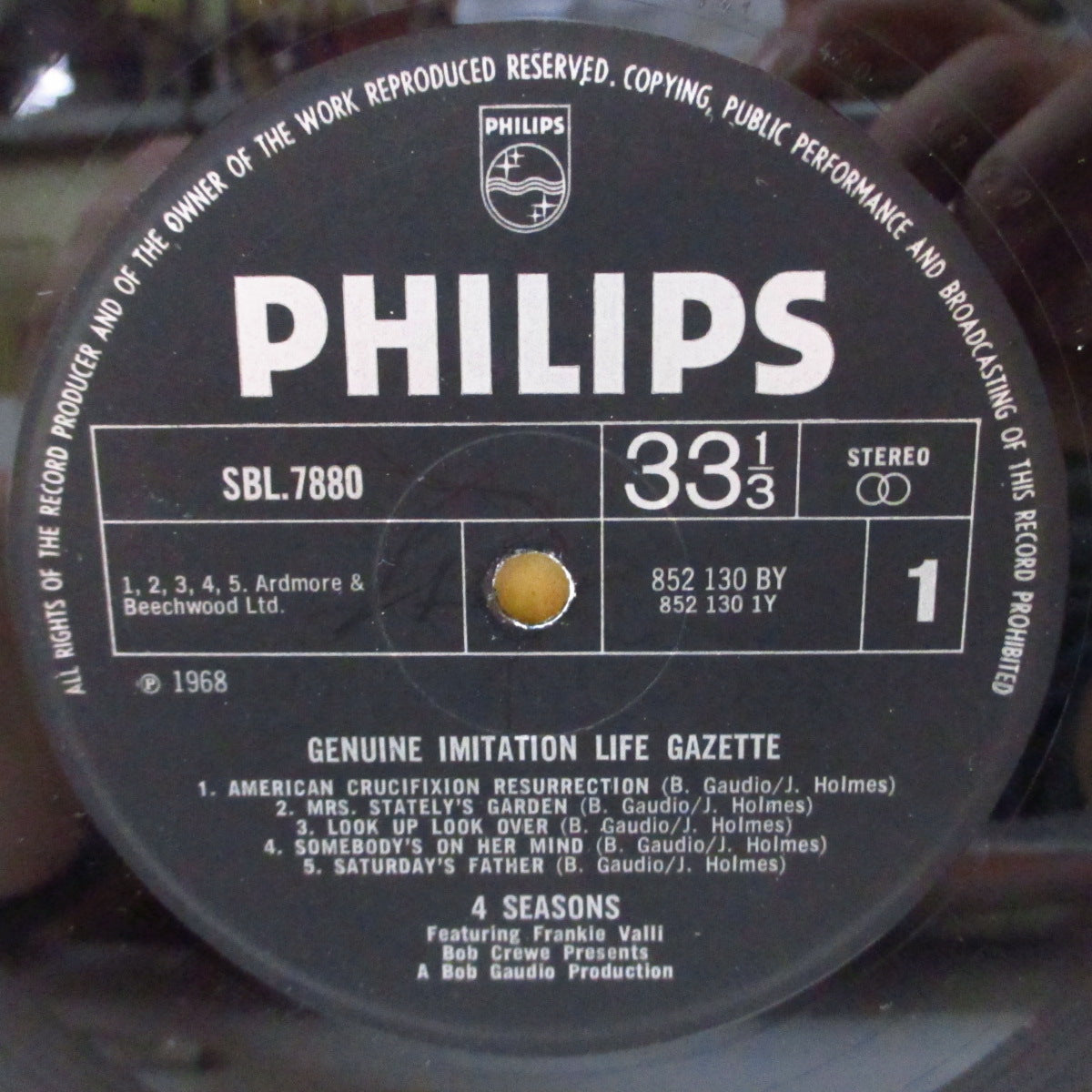 FOUR SEASONS (フォー・シーズンズ)  - The Genuine Imitation Life Gazette (UK '69 オリジナル・ステレオ LP /両面コーティング・ジャケ)ソフトサイケPOP調コンセプト・アルバム！