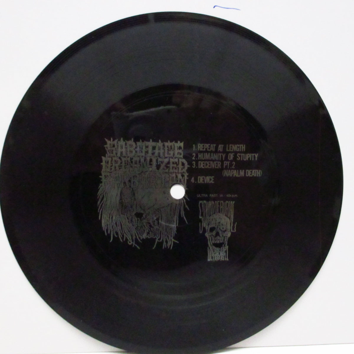 S.O.B. / NAPALM DEATH (エス・オー・ビー / ナパーム・デス)  - Split (Japan '89 初回オリジナル10曲入り「黒FLEXI」+ 白/黒ジャケ）