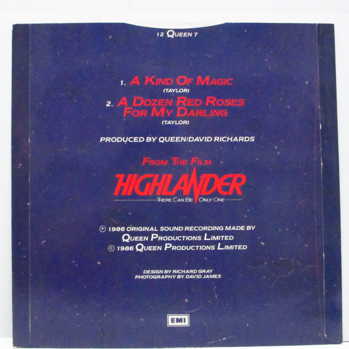 QUEEN (クイーン)  - A Kind Of Magic : Extended Version (UK オリジナル12") 映画『ハイランダー 悪魔の戦士』サントラ！