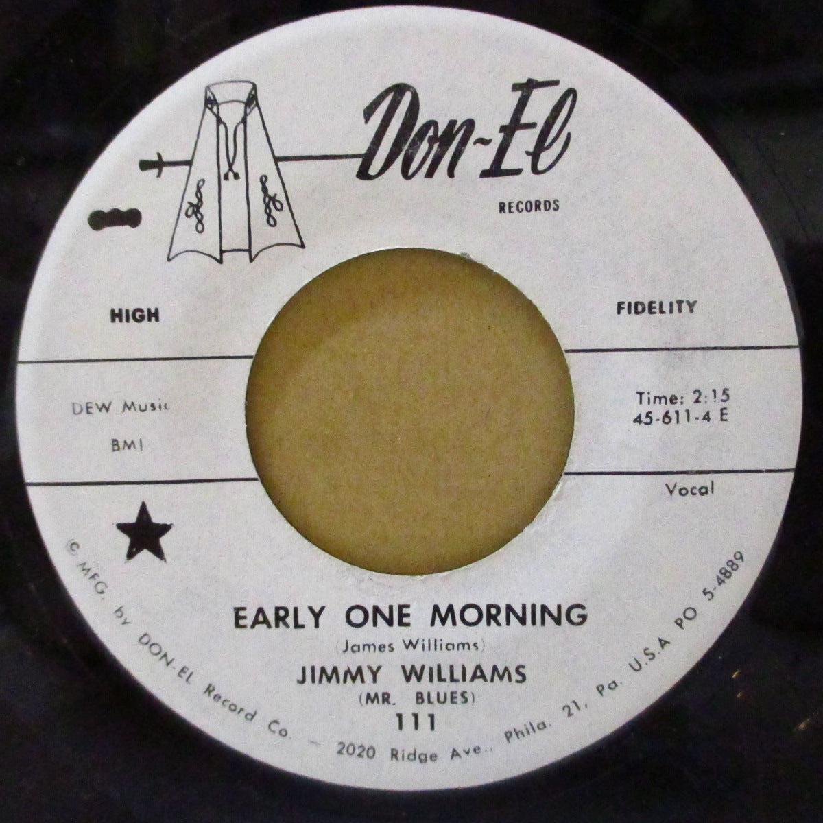 JIMMY WILLIAMS (Jimmy "Mr. Blues" Williams) (ジミー "ミスター・ブルース" ウィリアムス)  - Big Legged Woman (US '63 オリジナル 7インチ)ジョー・ターナー系アップテンポ・ジャンプ・R&Bジャイヴァー！