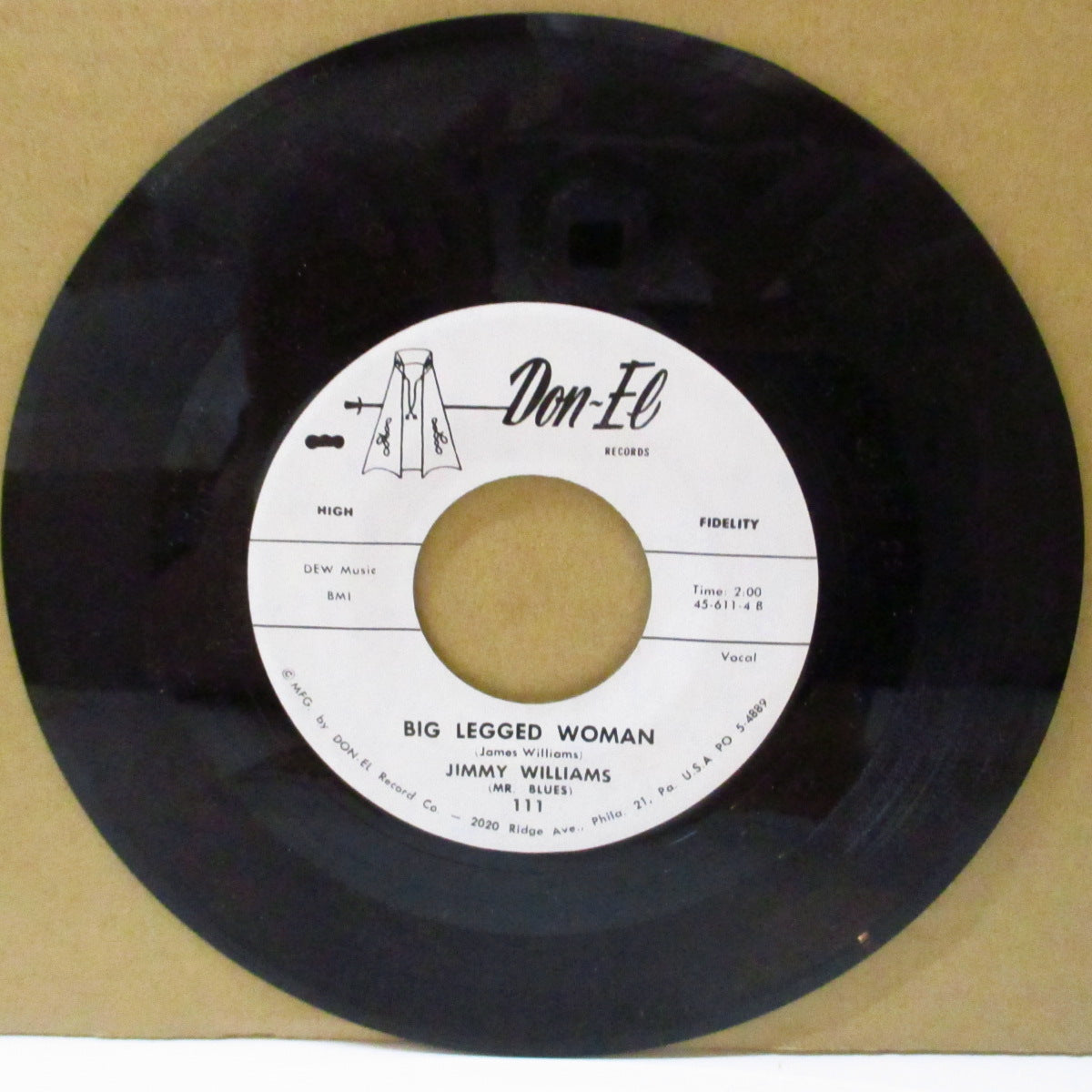 JIMMY WILLIAMS (Jimmy "Mr. Blues" Williams) (ジミー "ミスター・ブルース" ウィリアムス)  - Big Legged Woman (US '63 オリジナル 7インチ)ジョー・ターナー系アップテンポ・ジャンプ・R&Bジャイヴァー！