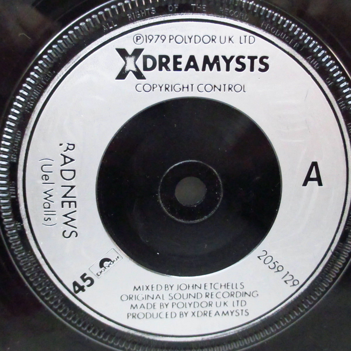 XDREAMYSTS, THE (ジ・エックスドリーミスツ)  - Bad News (UK オリジナル 7"/PVC) '79年セカンド！