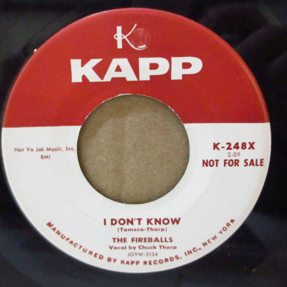 FIREBALLS (ファイアーボールズ)  - Fireball / I Don't know (US '58 プロモ・ラベ 7インチ+カンパニースリーブ)MAD3 のカヴァ原曲 & ロカビリー！