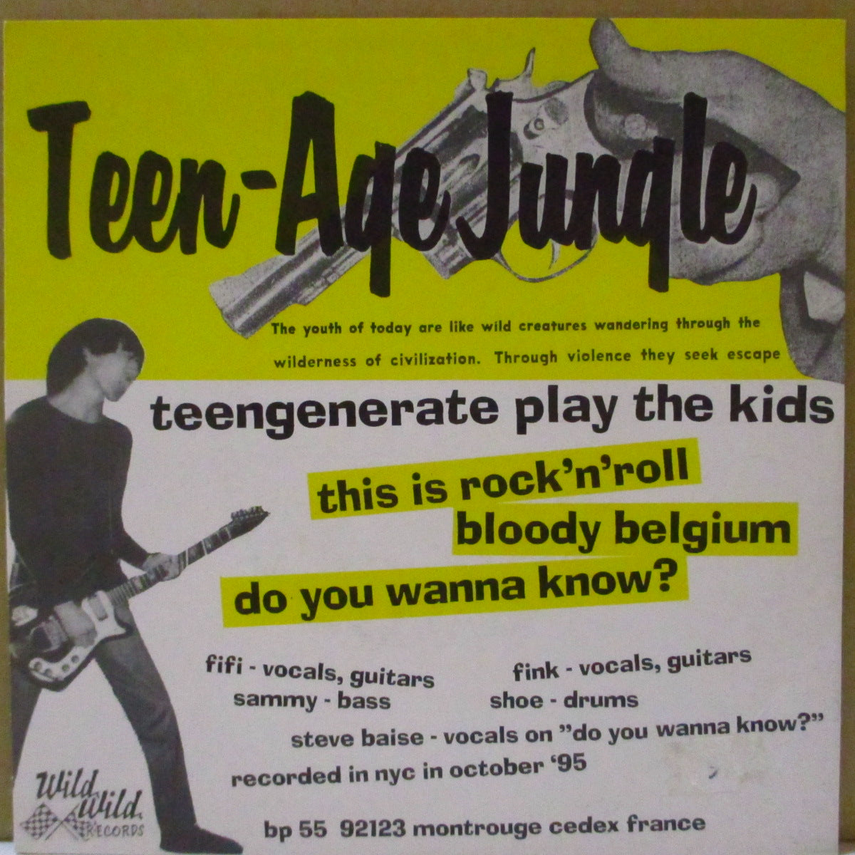 TEENGENERATE (ティーンジェネレイト)  - Wild Wild Teengenerate (France '96 オリジナル3曲入り 7インチ/光沢固紙ジャケ)