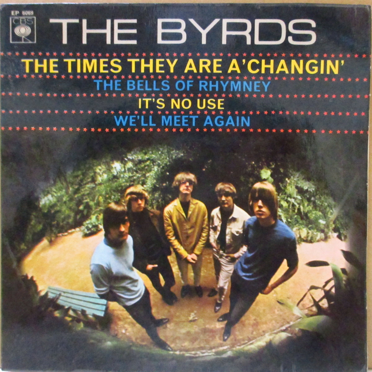 BYRDS (バーズ)  - The Times They Are A'Changin' +3 (UK '66 オリジナル「ラウンドセンター」4曲入り 7インチEP+表面コーティング折り返しジャケ)