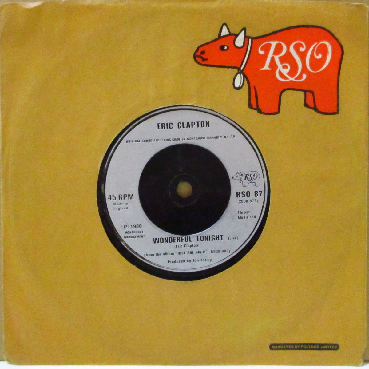 DEREK AND THE DOMINOS / ERIC CLAPTON (デレク＆ザ・ドミノス / エリック・クラプトン)  - Layla (UK '82 再発「銀プラスチックラベ・フラットセンター」 7インチ+RSO社カンパニースリーブ)