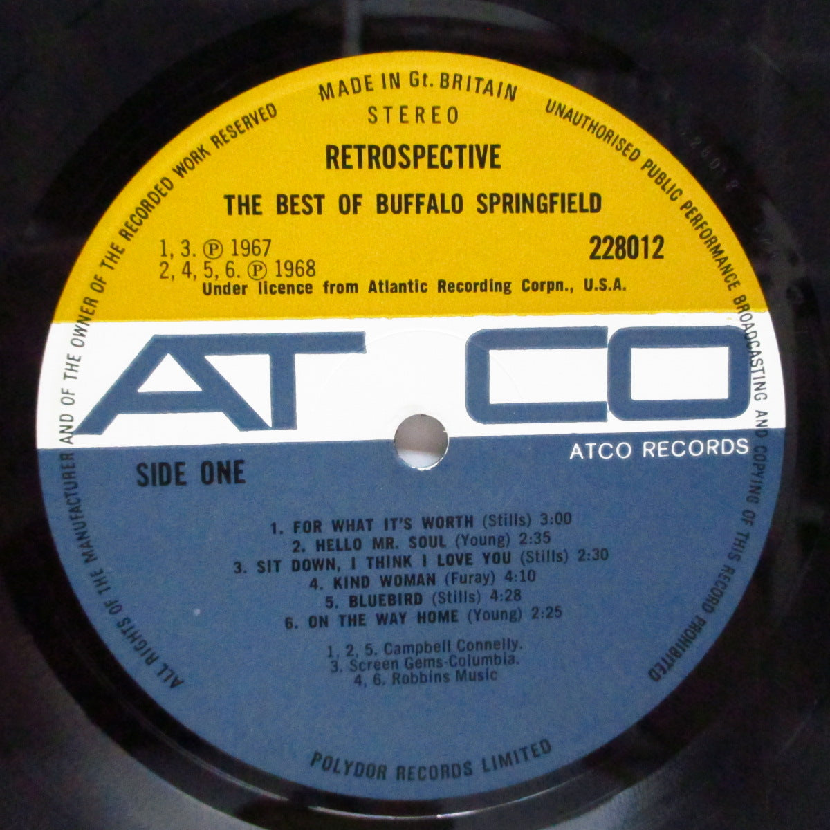 BUFFALO SPRINGFIELD (バッファロー・スプリングフィールド)  - Retrospective (UK オリジナル LP/両面コーティングジャケ) 全12曲、解散後にリリースされたコンピ！