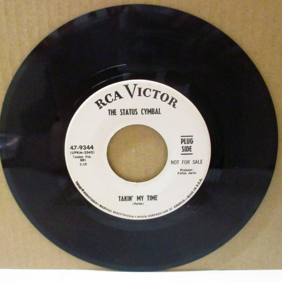 STATUS CYMBAL, THE (ザ・ステータス・シンボル)  - Takin' My Time / Blang-Dang (US '67 プロモ・白ラベ7インチ) 両面ミディアム・サンシャイン・ポップ！