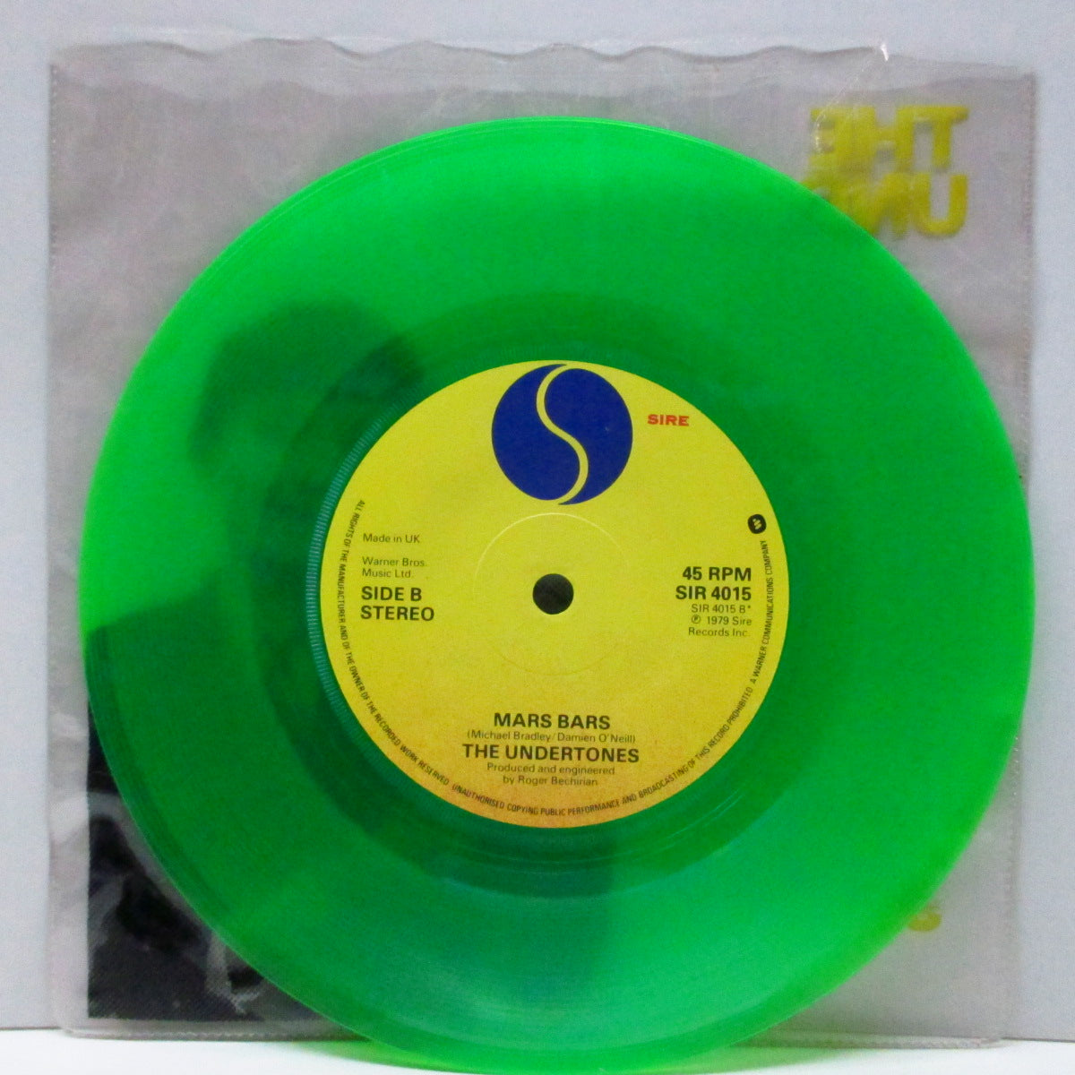 UNDERTONES, THE (アンダートーンズ)  - Jimmy Jimmy (UK 限定「グリーンヴァイナル」7"/プリントPVC) ツアーインサート無 !