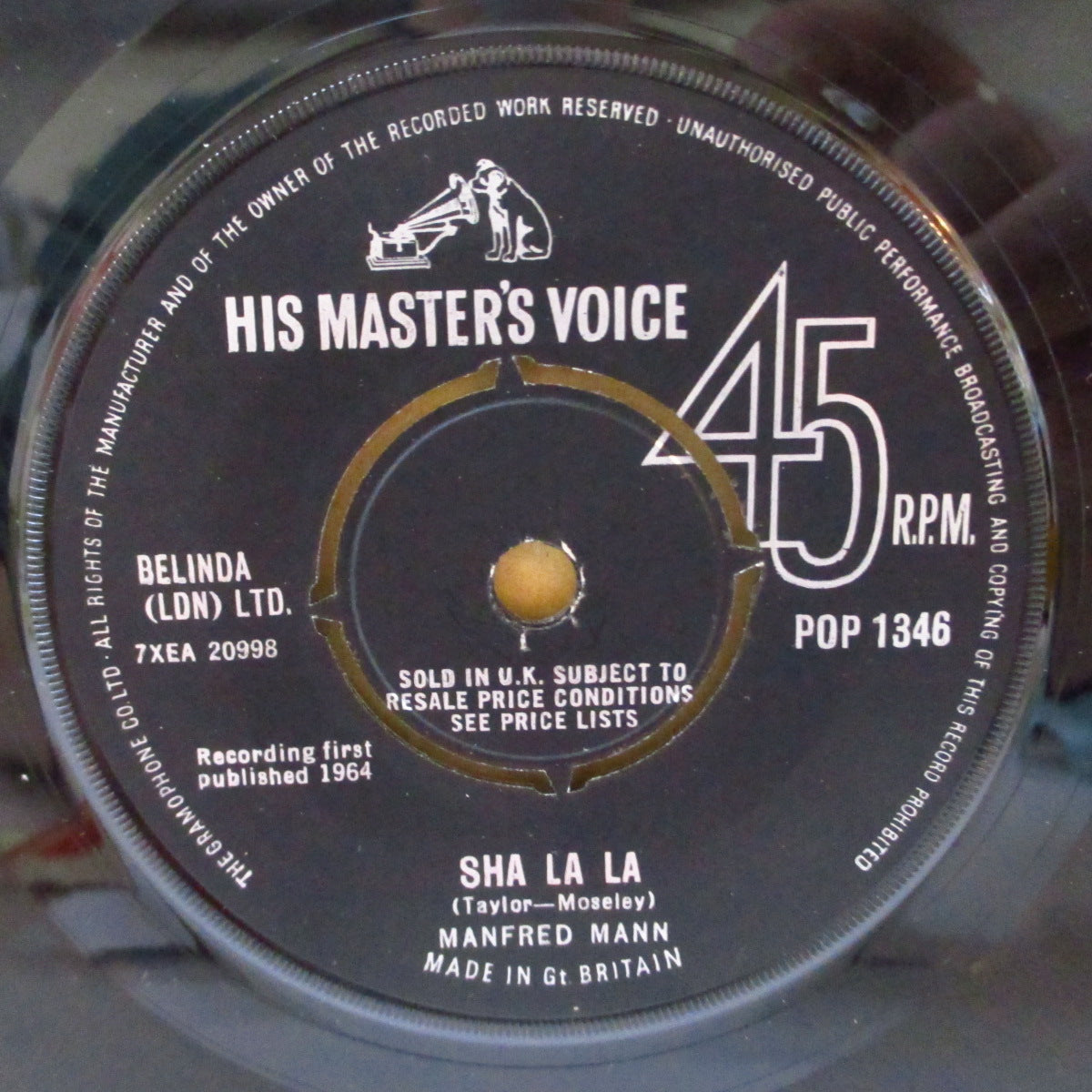 MANFRED MANN (マンフレッド・マン)  - Sha La La (UK '64 オリジナル 7インチ+カンパニースリーブ)