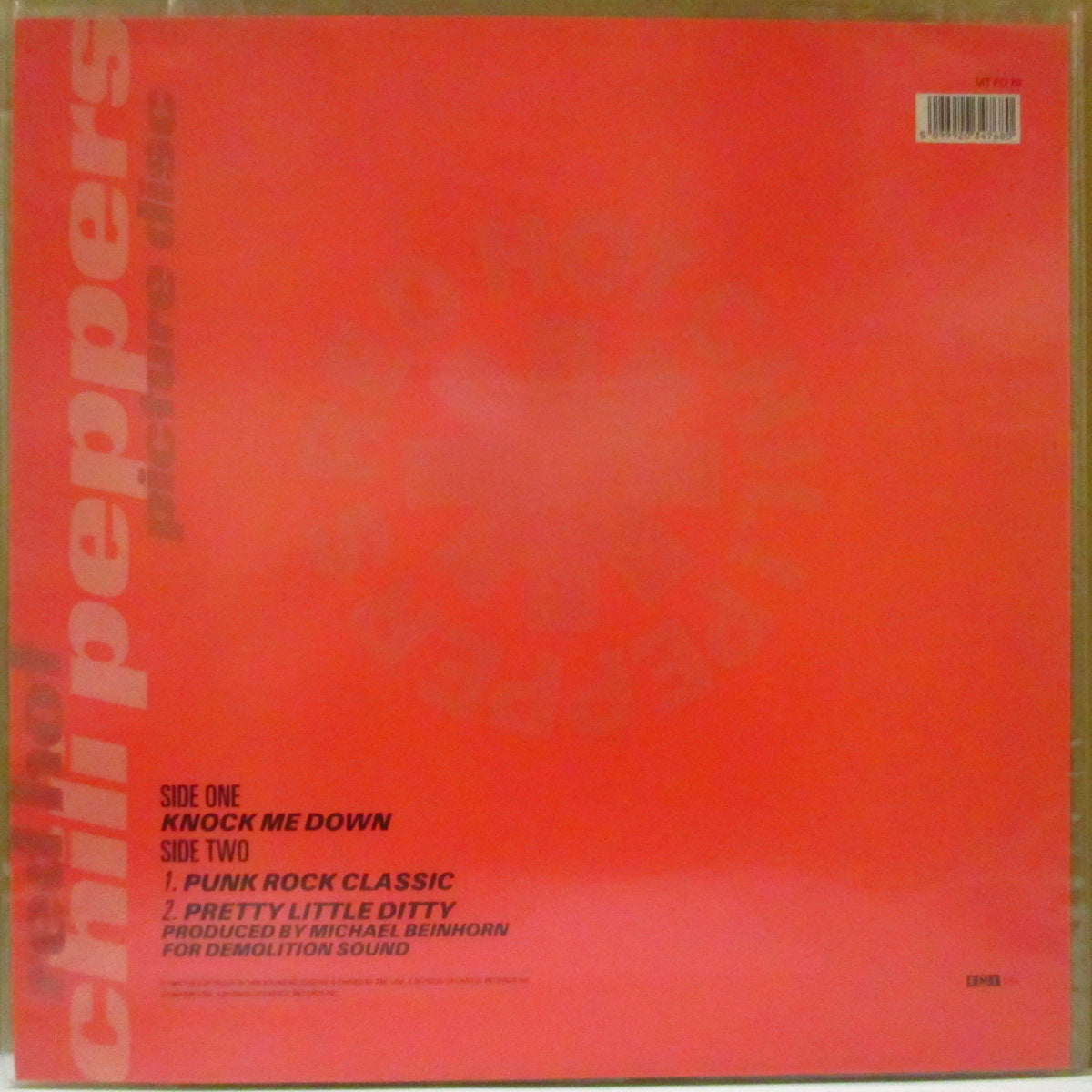 RED HOT CHILI PEPPERS (レッド・ホット・チリ・ペッパーズ)  - Knock Me Down +2 (UK 限定特殊変形7インチ+固紙インサート, PVC) '89年シングル