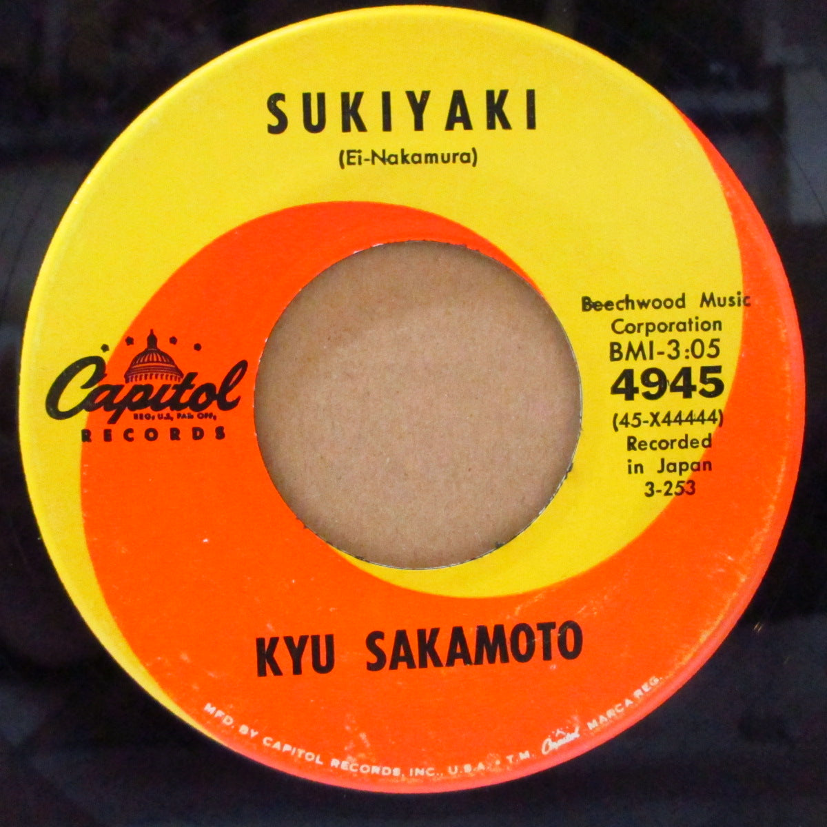 KYU SAKAMOTO (坂本九)  - Sukiyaki（上を向いて歩こう）(US オリジナル7インチ+カンパニースリーブ) 全米1位の大名曲！