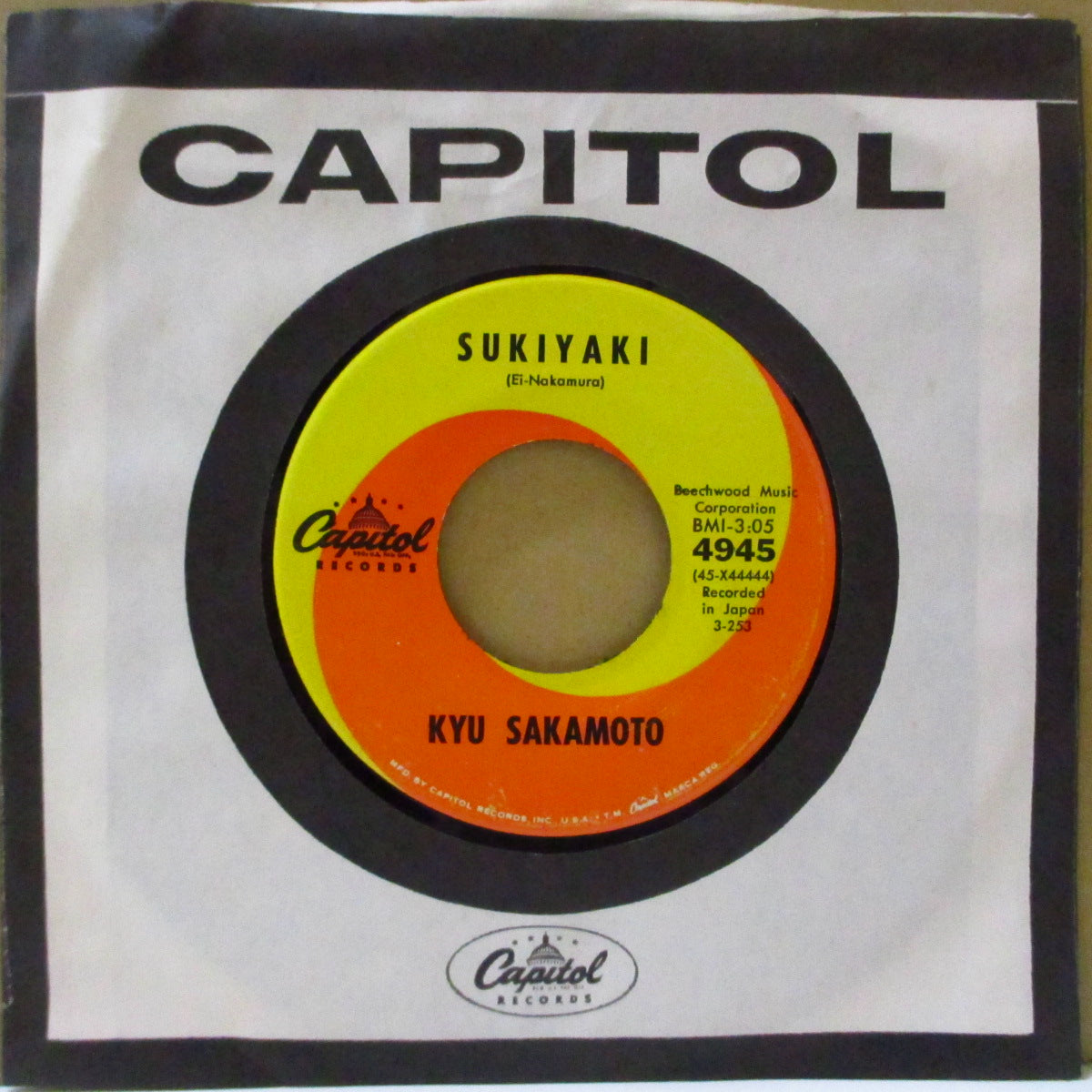 KYU SAKAMOTO (坂本九)  - Sukiyaki（上を向いて歩こう）(US オリジナル7インチ+カンパニースリーブ) 全米1位の大名曲！