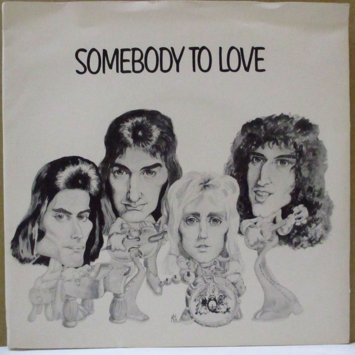 QUEEN (クイーン)  - Somebody To Love (UK '76 オリジナル「ラウンドセンター」 7インチ+「裏ジャケ四角ロゴ」光沢固紙ジャケ)