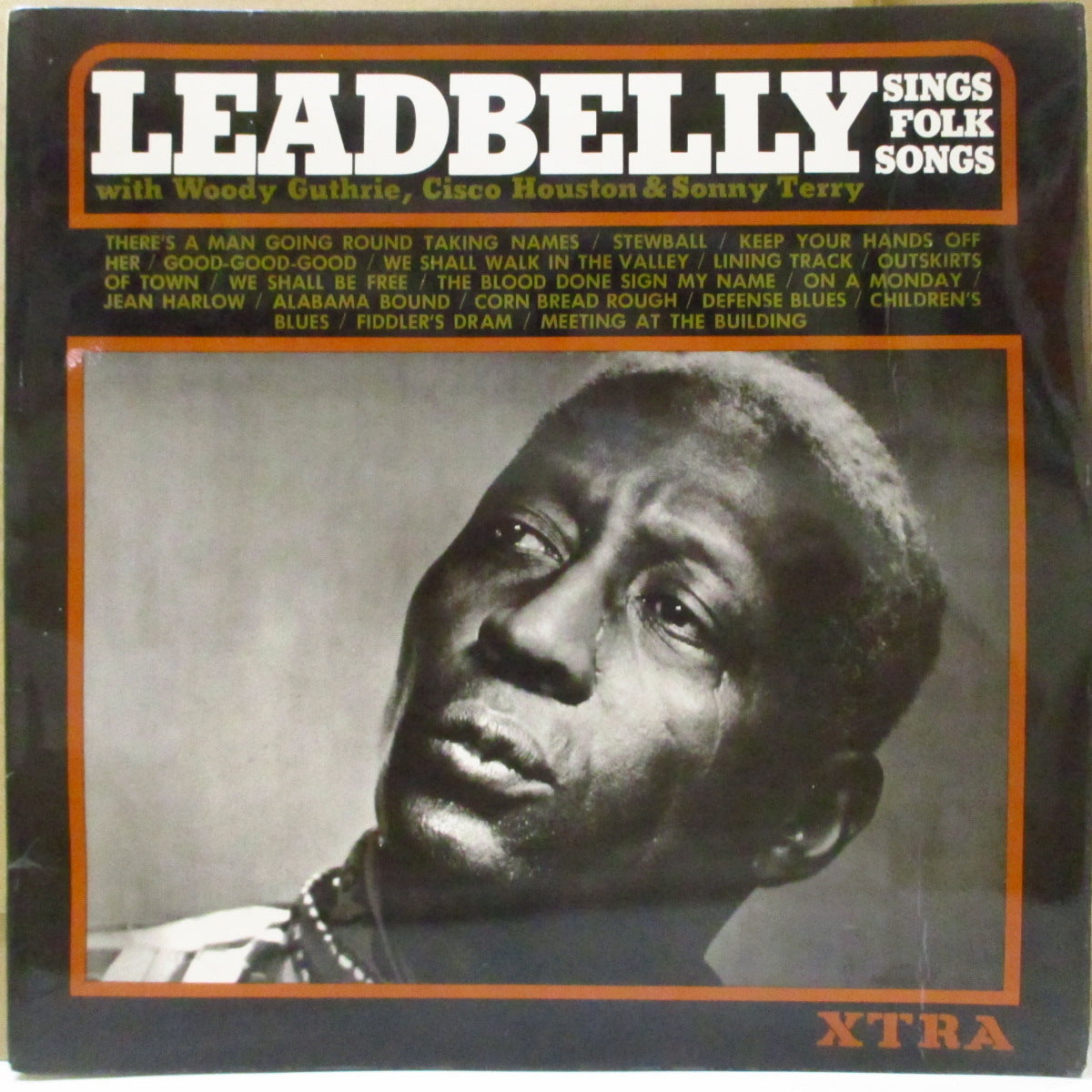 LEADBELLY (レッドベリー)  - Sings Folk Songs (UK '68 再発 擬似ステレオ LP)'40年代録音16曲、英別ジャケ再発。近年稀な美品
