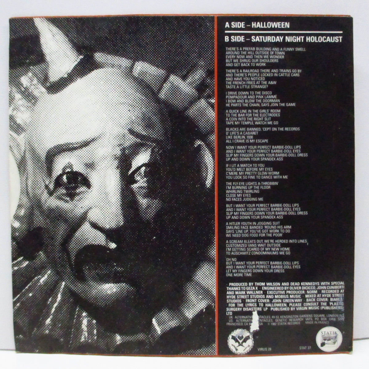 DEAD KENNEDYS (デッド・ケネディーズ)  - Halloween (UK オリジナル 7"+マット紙ジャケ)